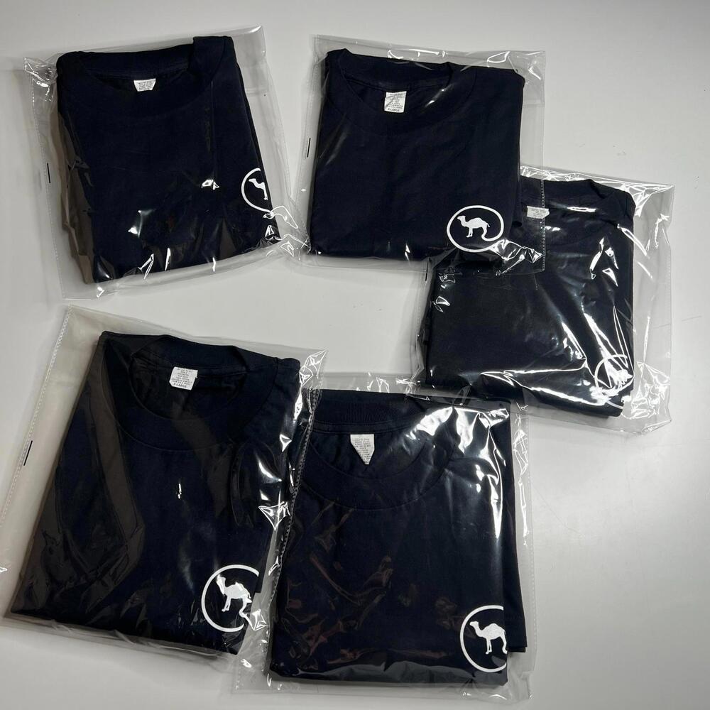 Lot of 5 Vintage 1997 Camel Promo Logo T-Shirts Black XL 100%‎ Cotton 90s NEW